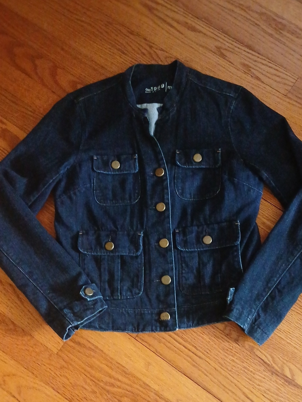 GAP 1969 Dark Blue Denim Button-Front Lined Jacket ■ Size M